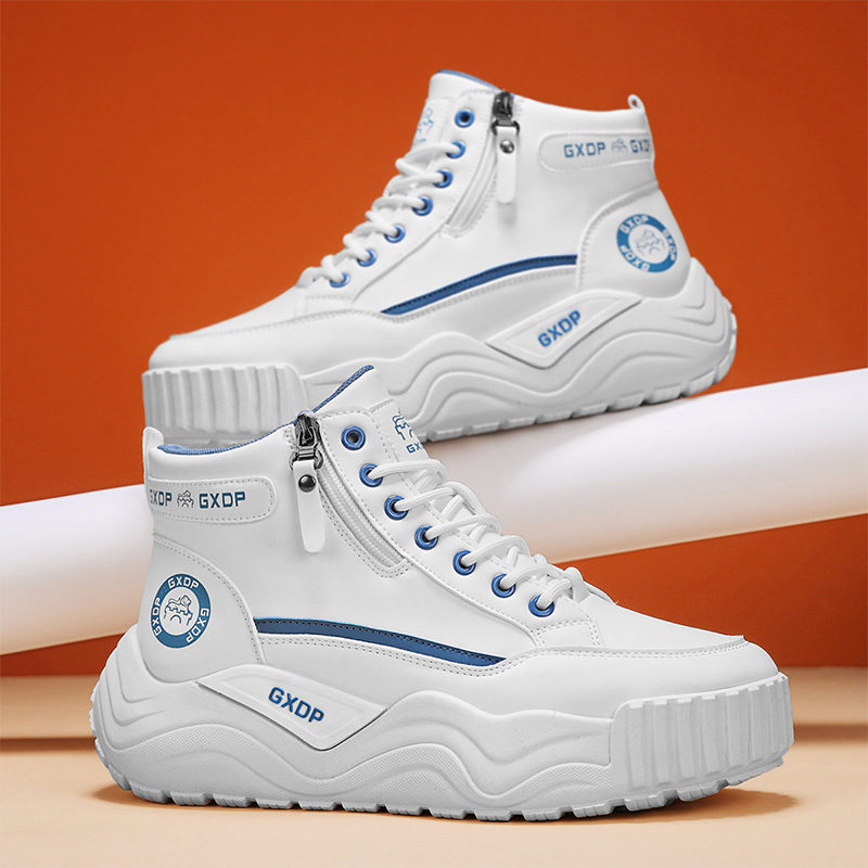 Men'S Shoes With Height Increase - أحذية رياضية رجالية بيضاء عالية الرقبة