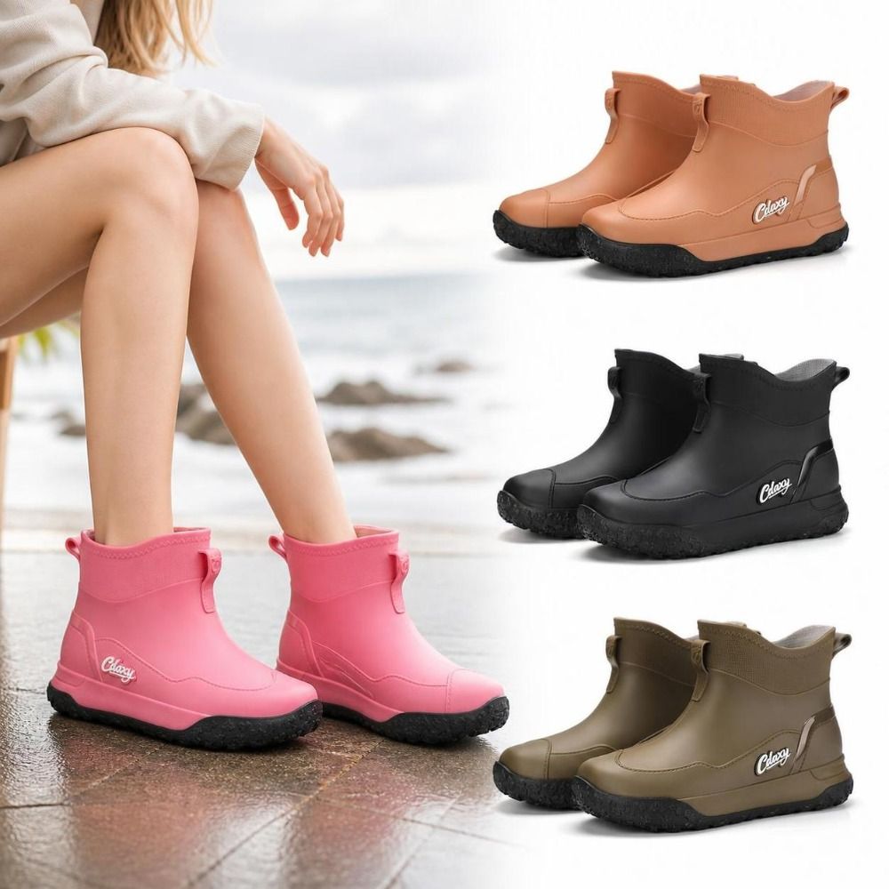 Men'S Shoes Water Resistant - أحذية مطر قصيرة سميكة ومقاومة للماء،