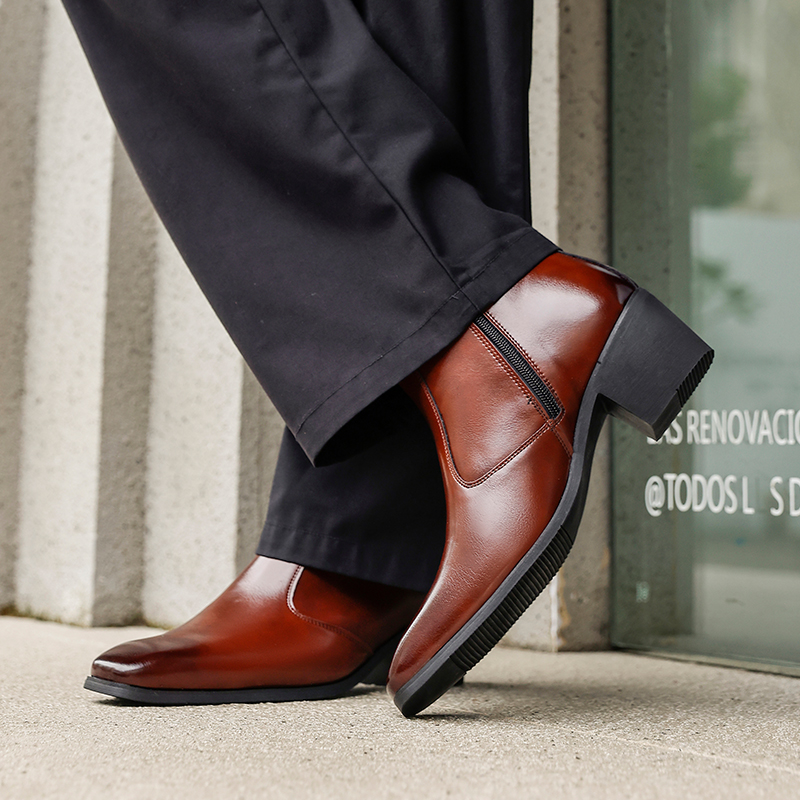 أحذية بوت قصيرة بكعب عالٍ لزيا - مراجعة Men'S Shoes With Height Increase وسعره